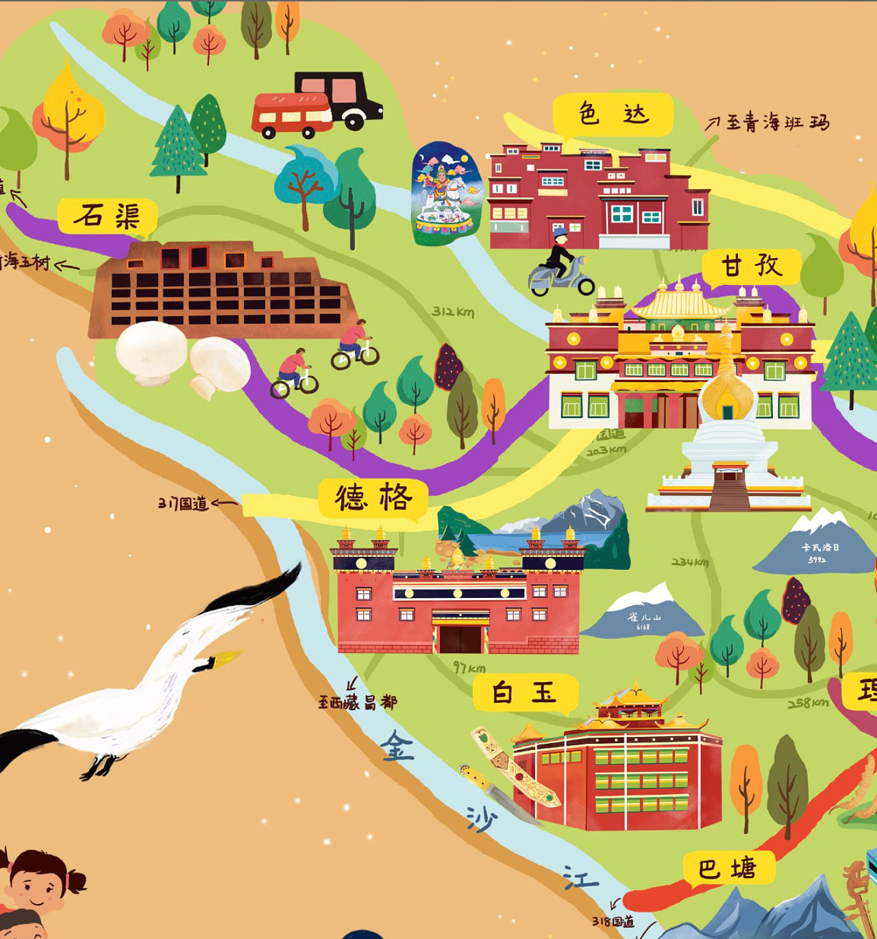 湘潭手绘地图景区的文化宝库